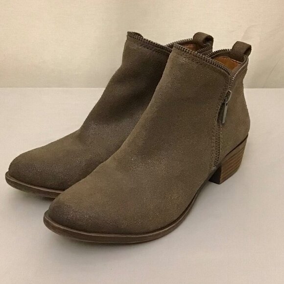 Lucky Brand 7.5 Bartalino Women’s Booties Suede Leather Ankle Boots Brown - Picture 12 of 12